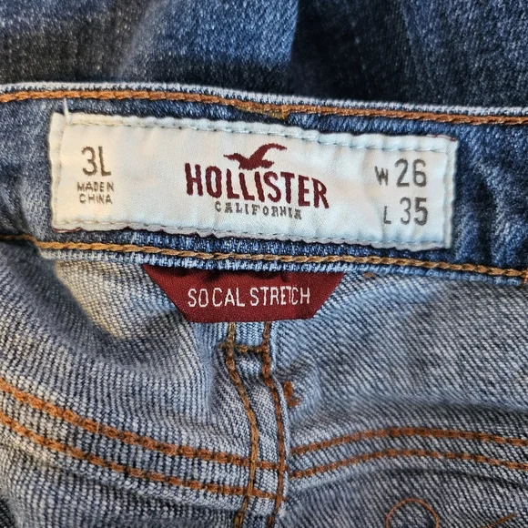 Hollister Dark Wash Super Low Rise Socal Stretch Laguna Slim Skinny Jeans - Picture 9 of 11